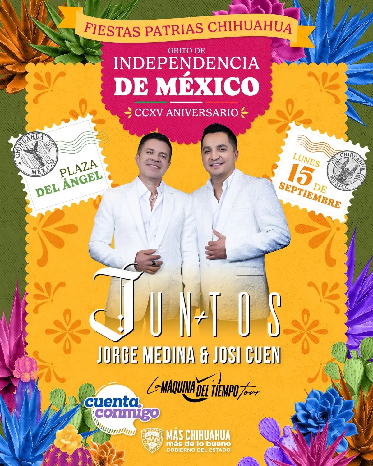 Concierto de Josi Cuen y Jorge Medina en el Grito de Chihuahua Concierto de Josi Cuen y Jorge Medina en el Grito de Chihuahua. Foto: Cortesía