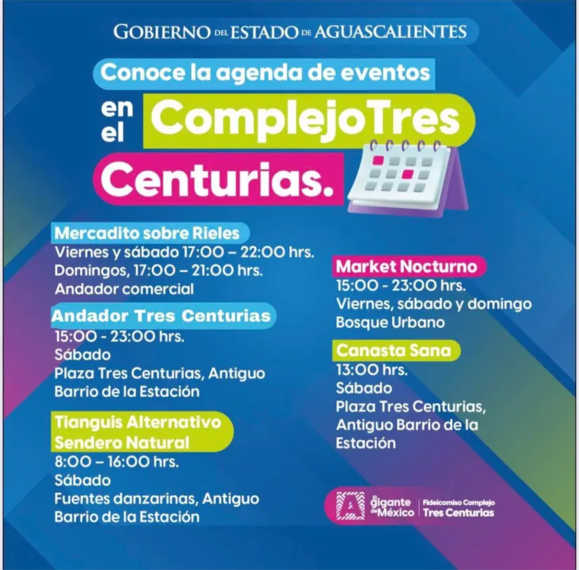 Eventos y actividades en Aguascalientes en el Complejo Tres Centurias. Foto: Cortesía