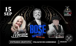 Miguel Bosé, El Coyote y Marisela los artistas invitados al Grito de Independencia en Culiacán