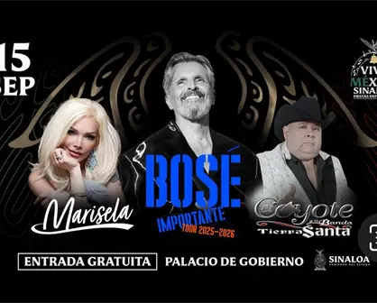 Miguel Bosé, El Coyote y Marisela los artistas invitados al Grito de Independencia en Culiacán