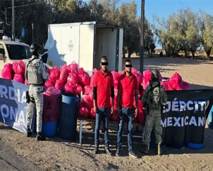 Caen dos hombres con casi 300 millones de pesos en metanfetamina en Sonora