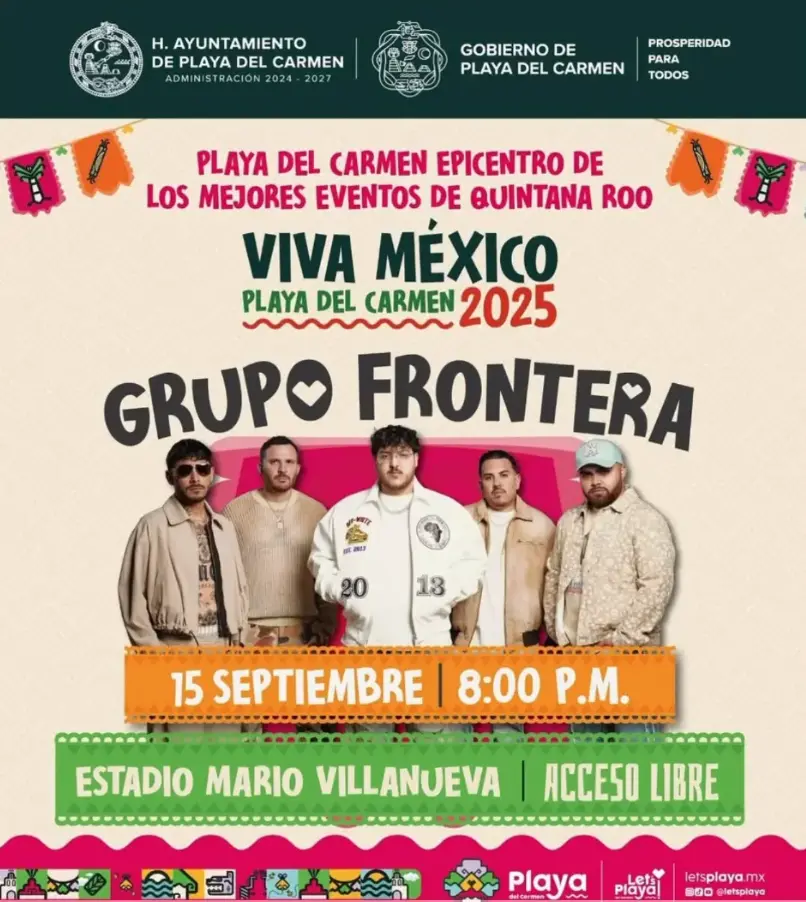 Grupo Frontera se presentará en Playa del Carmen este 15 de septiembre. Foto: cortesía.