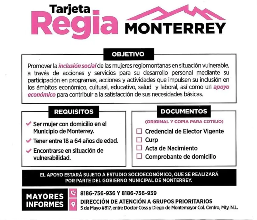 Requisitos para obtener la Tarjeta Regia Plus. Foto: cortesía.