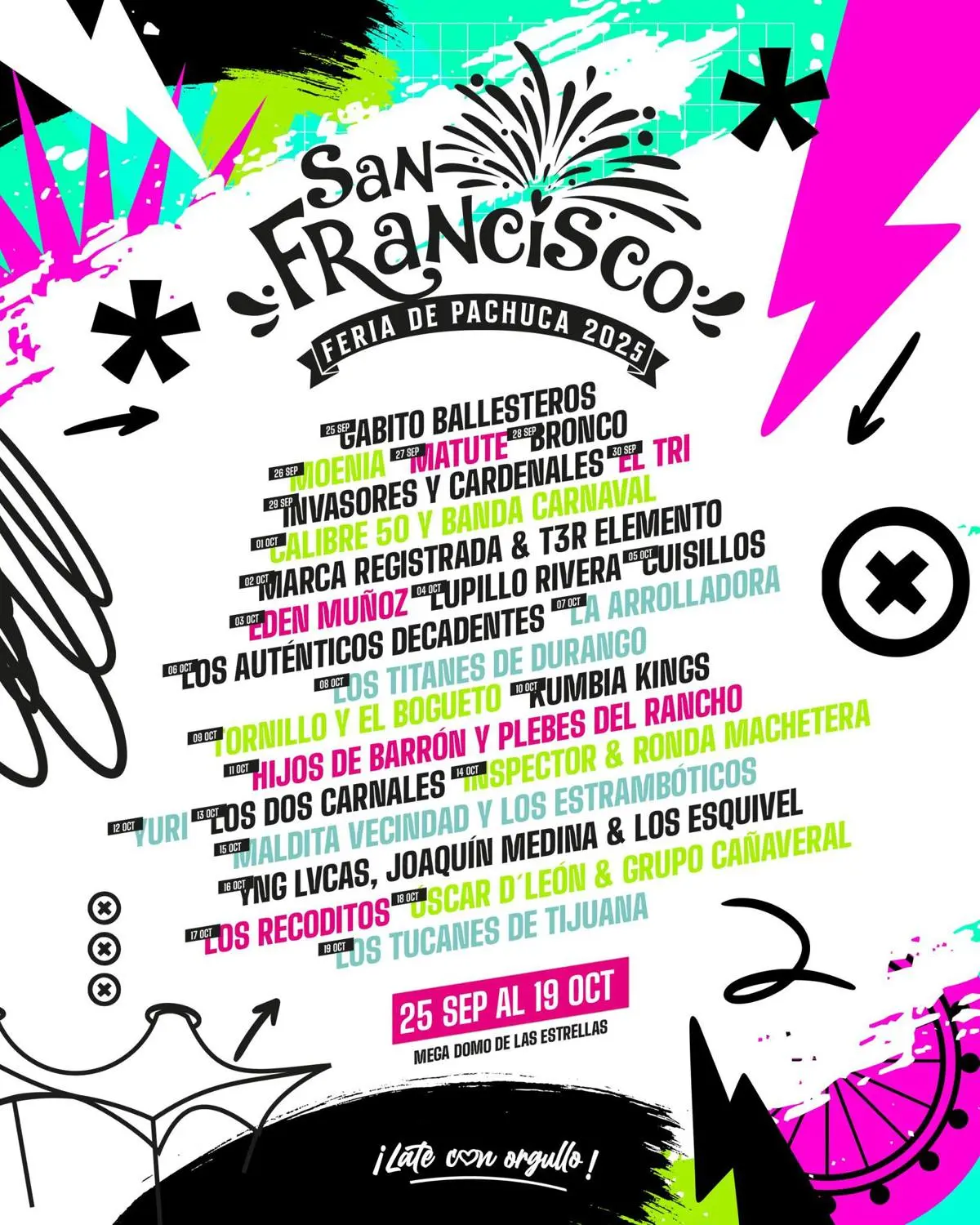 Esta es la cartelera de artistas que se presentarán en el Teatro del Pueblo. Foto: Cortesía. 