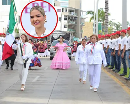 Estrella Palacios encabeza el desfile del 16 de septiembre en Mazatlán