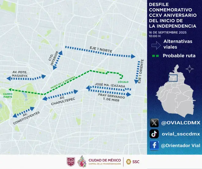 Ruta oficial. Foto: Gob. CDMX