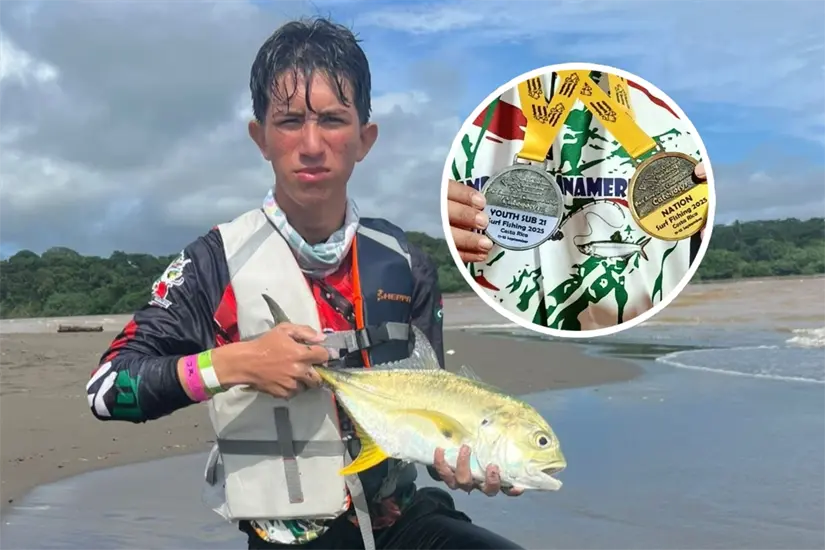 Con este Jurel, Tony Cruz Jr. logró el segundo lugar en la categoría Sub 21 en el 5° Panamericano de Pesca de Orilla en Costa Rica.