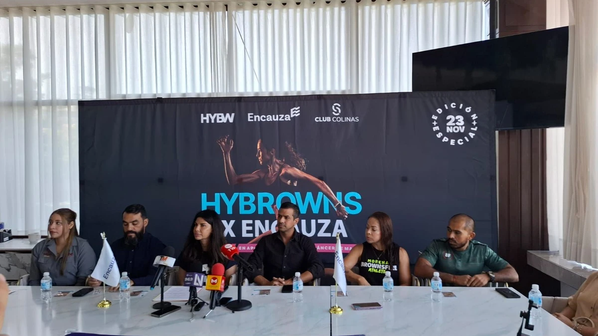Presentación oficial del evento “HYBROWNS X ENCAUZA” en Culiacán, con organizadores y autoridades deportivas.
