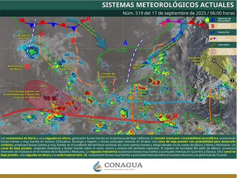 Pronostico de lluvias intensas para Zacatecas esta semana. Foto: Cortesía