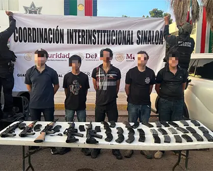 Operativo en Stanza Toscana en Culiacán deja cinco detenidos y arsenal decomisado