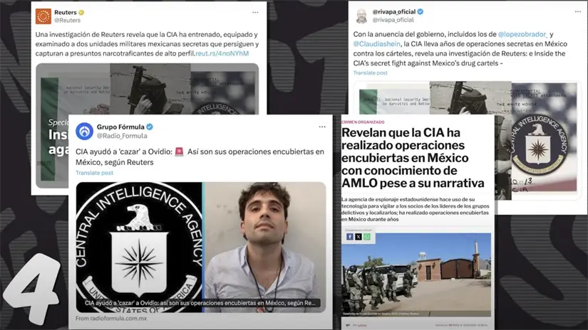 Mentiras sobre operaciones conjuntas entre CIA y Ejército mexicano. Imagen. Mañanera del Pueblo. Mentiras sobre operaciones conjuntas entre CIA y Ejército mexicano. Imagen. Mañanera del Pueblo.
