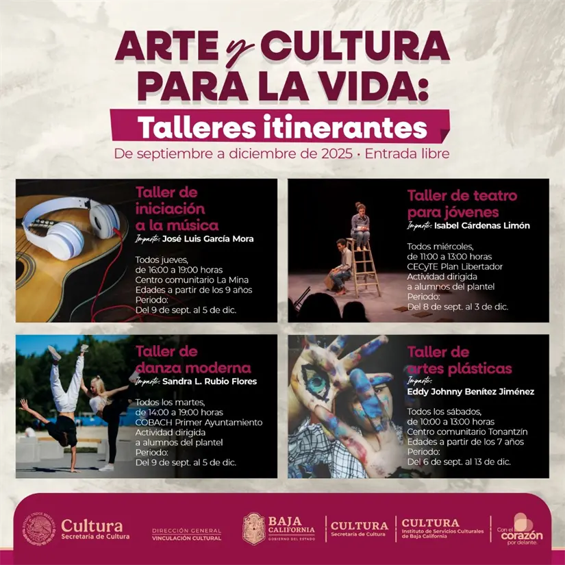 Talleres de arte en el CEART Playas de Rosarito. Foto: Cortesía