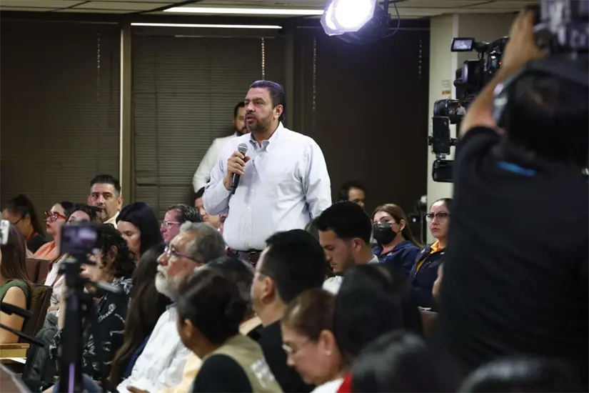 El secretario de Agricultura y Ganadería, Ismael Bello Esquivel, detalló la propuesta de contratación de coberturas.