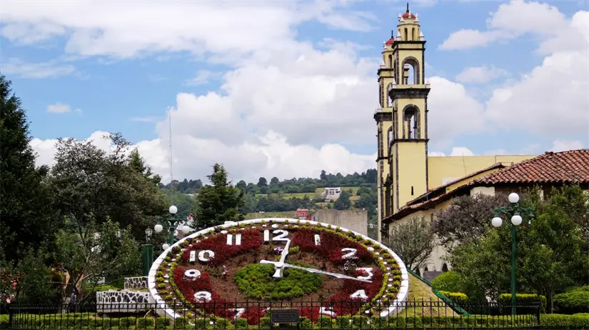 Jardín del Reloj Floral, Zacatlán, Puebla. Foto. Cortesía.