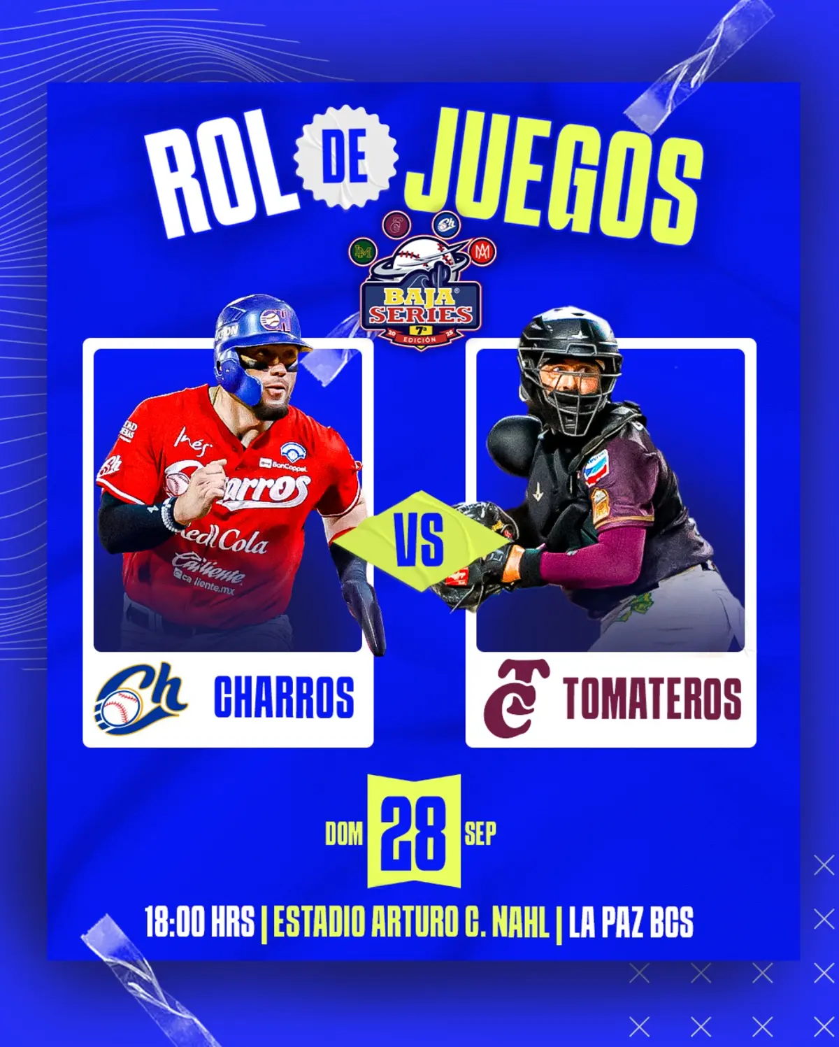 Rol de juegos del evento Baja Series 2025 en La Paz. Foto: cortesía.