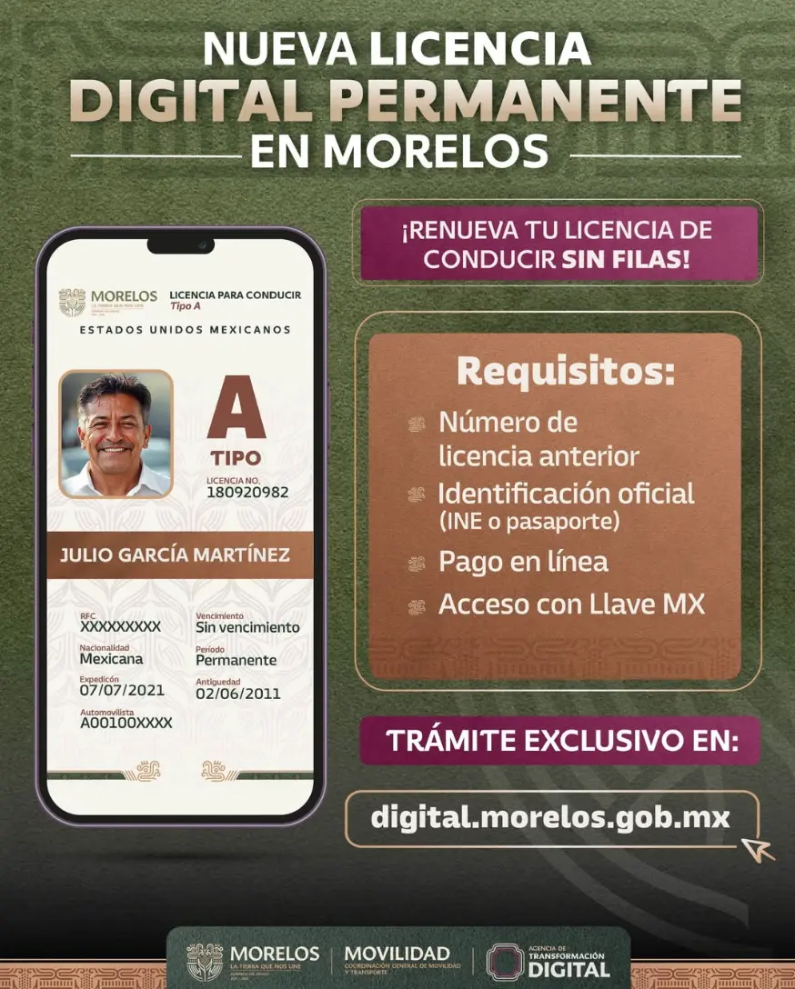 Licencia digital en Morelos. Foto: cortesía.