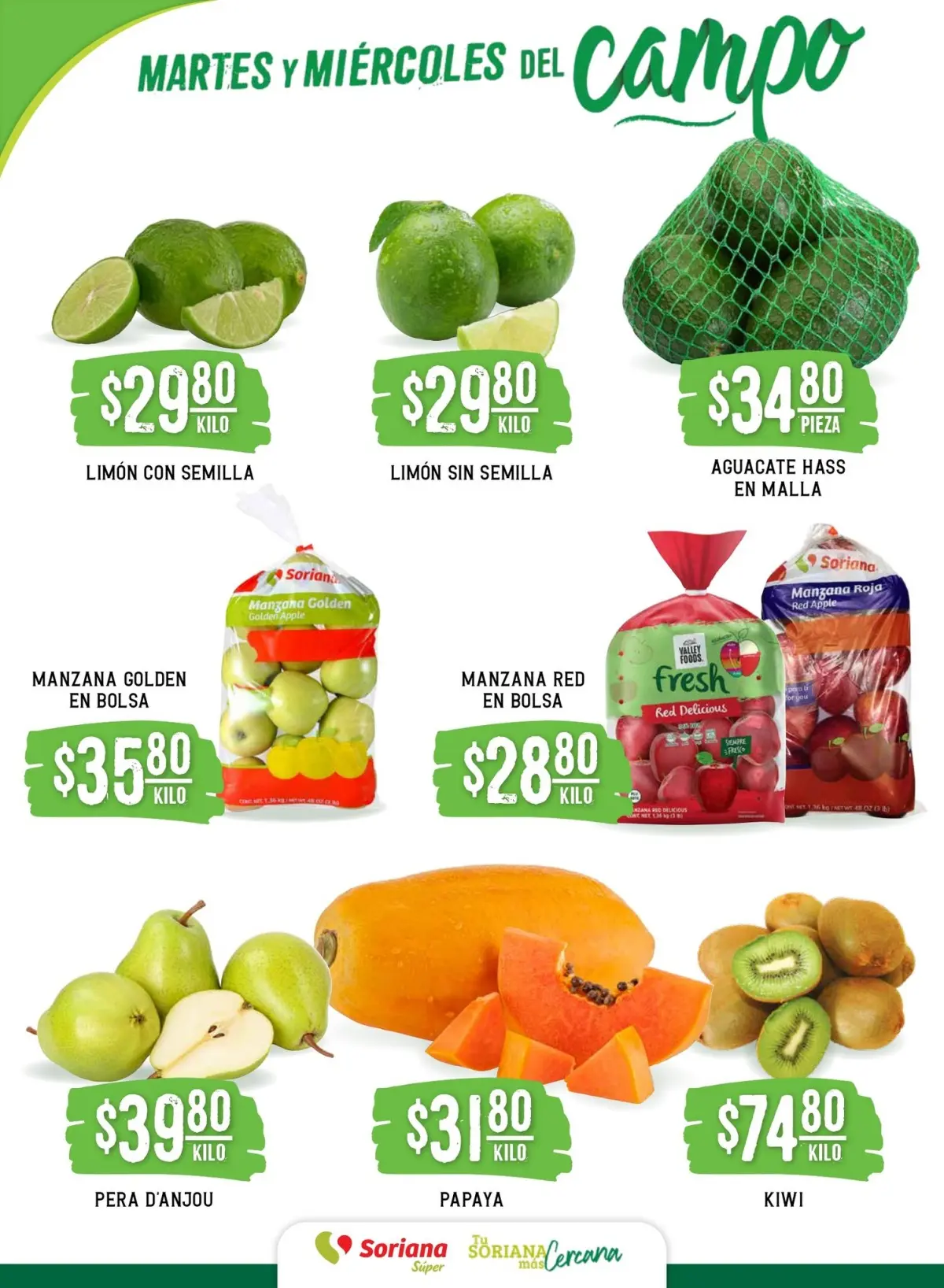 Aprovecha las ofertas en frutas y verduras del Martes y Miércoles del Campo. Imagen: Soriana
