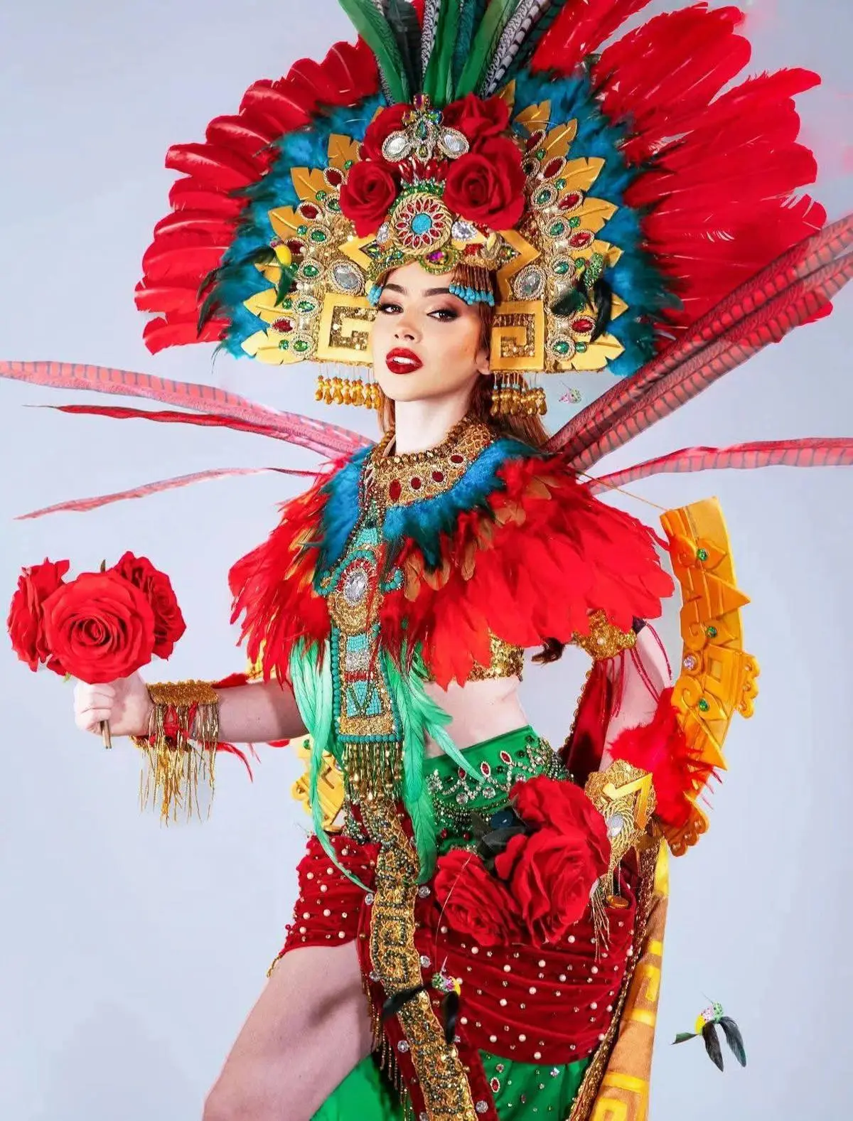 Xochiquetzal será el traje típico que llevará la representante de México. Foto: Cortesía.  