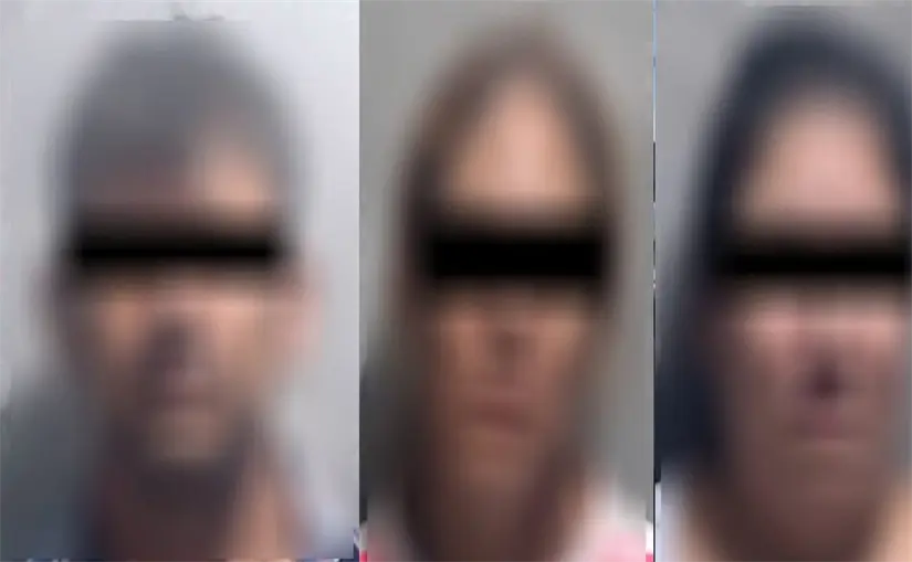Tres de los cuatro detenidos en el Centro de Culiacán por robo.