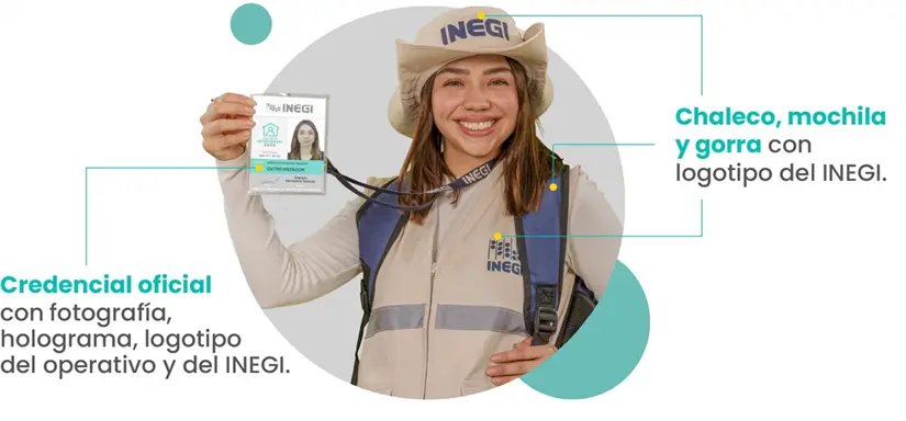 Con estos elementos podrás identificar a los entrevistadores del INEGI. Foto: Cortesía.