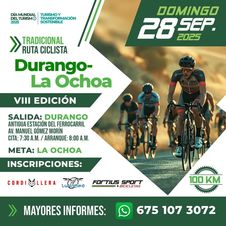 Registrate en la Ruta ciclista Durango- La Ochoa. Foto: Cortesía.