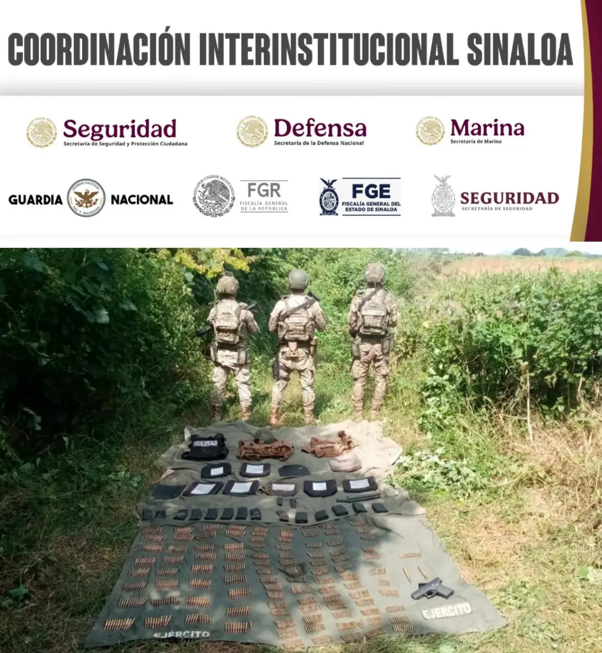 Armamento decomisado.