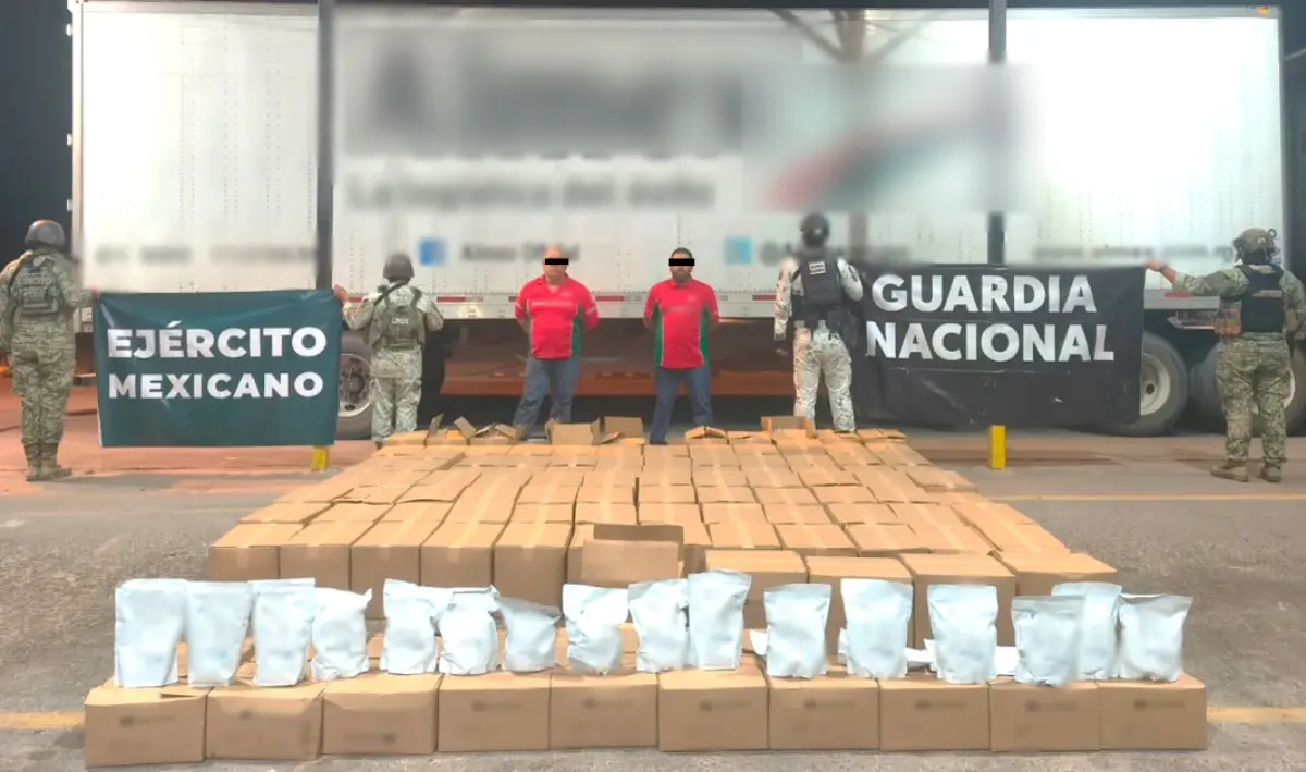La droga asegurada tiene un costo estimado en más de 304 millones de pesos. Foto: SSPC