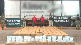 Detienen a 2 personas con 1 tonelada de metanfetamina y 15 kilos de fentanilo en Sonora