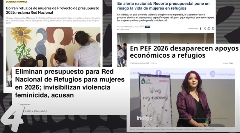 Mentiras sobre recorte del presupuesto para refugios de mujeres víctimas de violencia. Imagen. Mañanera del Pueblo.