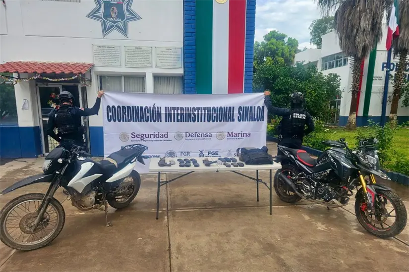 Motocicletas decomisadas en el municipio de Navolato.
