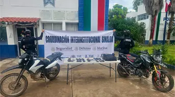 En Las Trancas, Navolato  decomisan AK-47, municiones y motos con reporte de robo