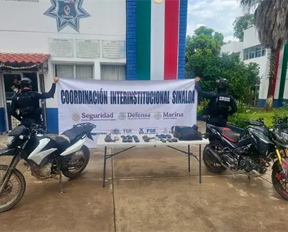 En Las Trancas, Navolato  decomisan AK-47, municiones y motos con reporte de robo