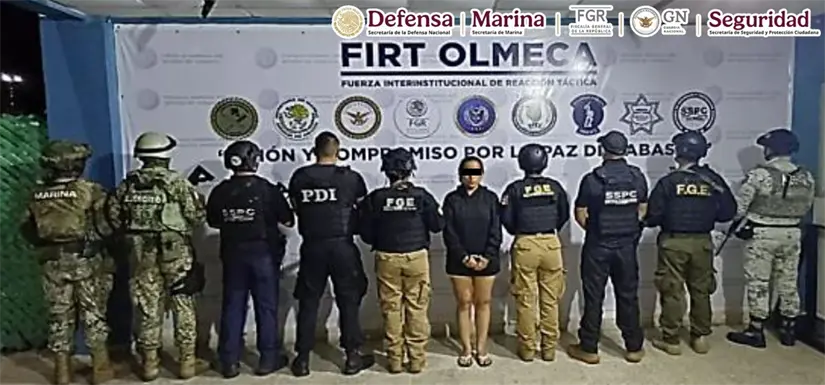 Mujer detenida en Tabasco por secuestro.