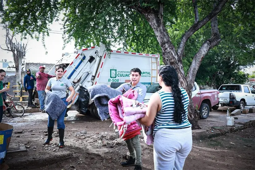 Culiacán refuerza atención a familias vulnerables tras fuertes lluvias. Foto: Ayuntamiento de Culiacán