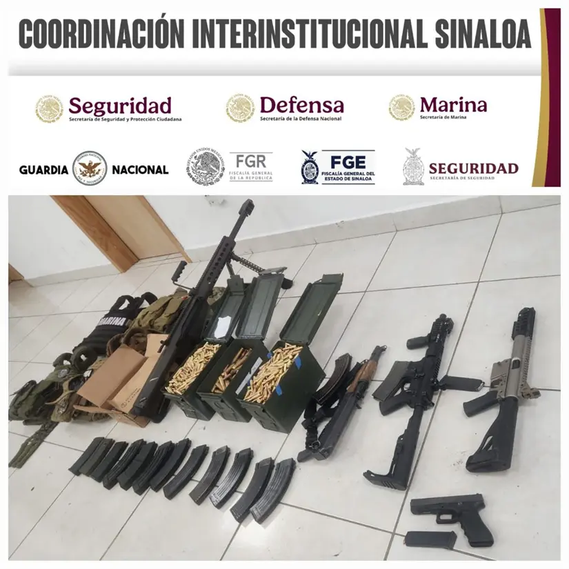 Armas decomisadas en La Conquista, Culiacán