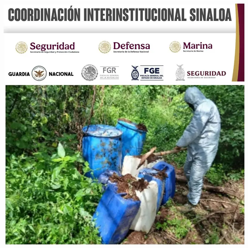 Destruyen laboratorios clandestinos y químicos en Sinaloa