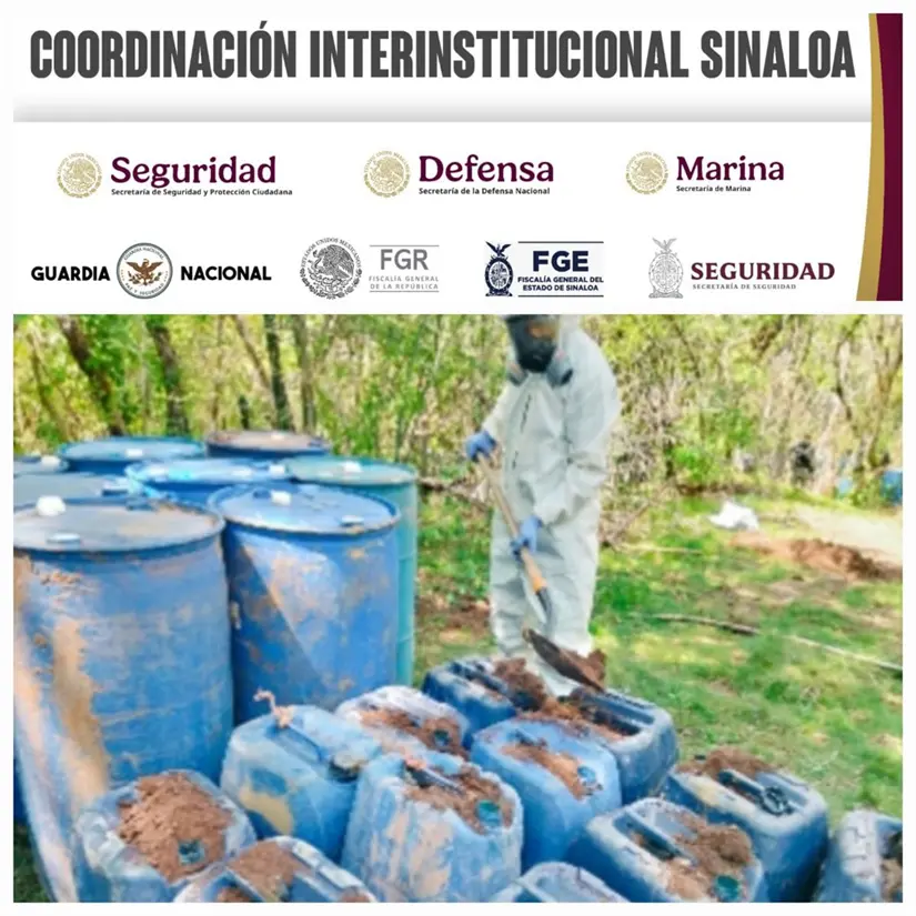 Destruyen laboratorios clandestinos y químicos en Sinaloa