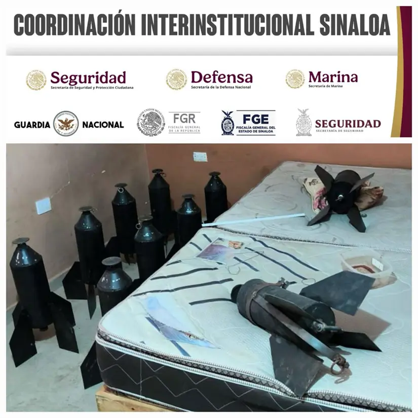 Elementos del Ejército Mexicano encontraron 10 artefactos explosivos improvisados en un domicilio de la colonia Pedregal del Humaya.