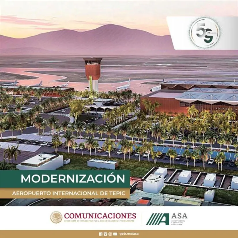 Modernización del Aeropuerto de Tepic, Nayarit. Foto: Cortesía