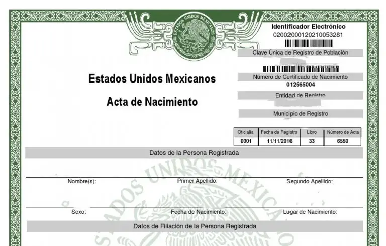 El acta de nacimiento actual es importante para diversos procesos. Foto: Cortesía. 
