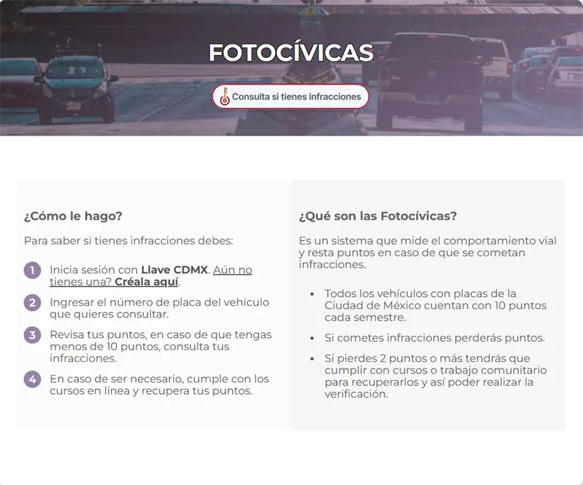 Aquí podrás consultar si cuentas con multas fotocívas. Foto: Cortesía.