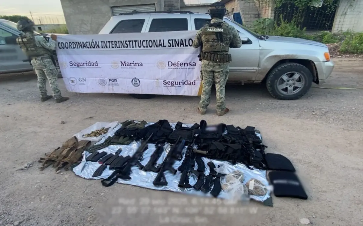 Armas aseguradas en la última semana de septiembre en Sinaloa. Foto: SSPC