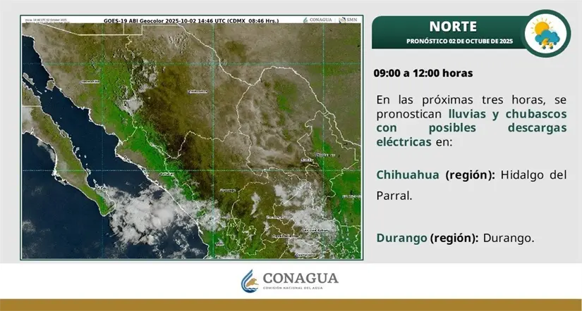 No se esperan lluvias en Aguascalientes, peros sí en otros estados del norte del país. Imagen: Conagua