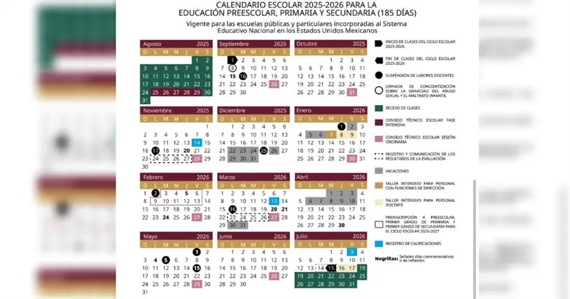 Estos son los días de suspensión oficial. Foto: SEP