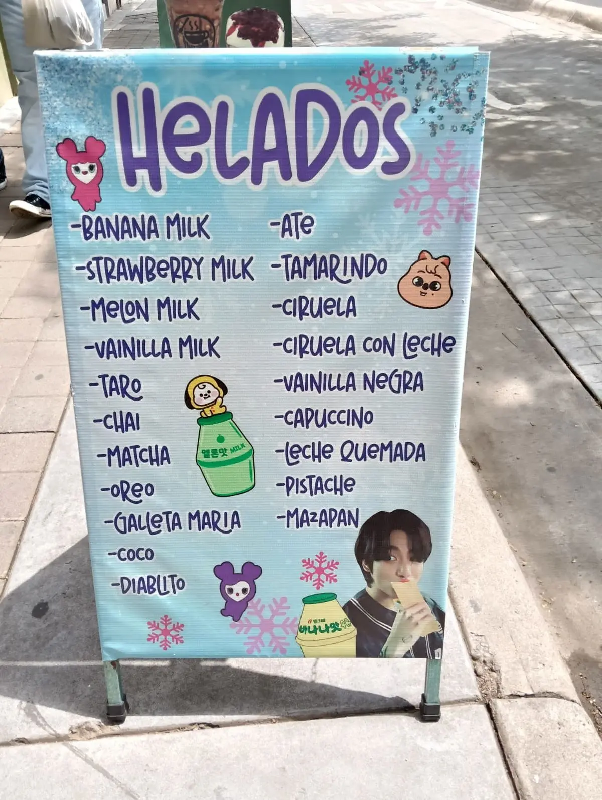 Lucía también prepara helados con sabores coreanos.