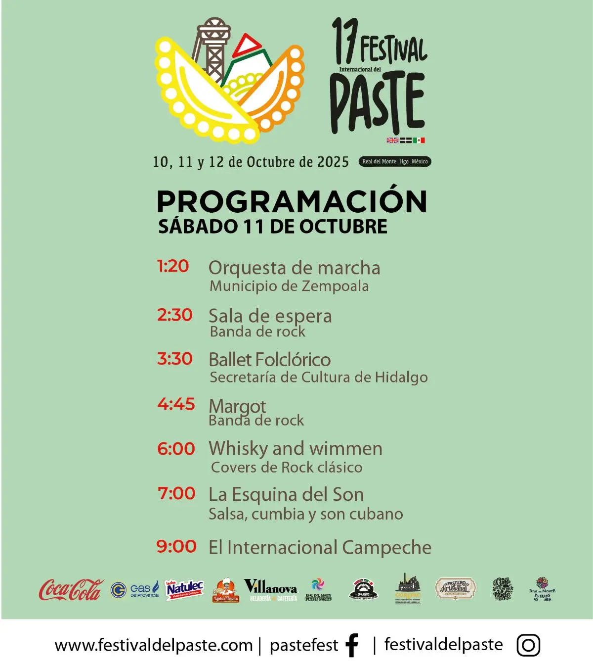 Programa de actividades del Festival del Paste de Real del Monte. Foto: Cortesía
