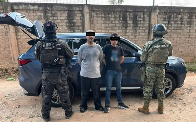 Dos detenidos con armas y vehículo robado en El Salado. Foto: SSPC