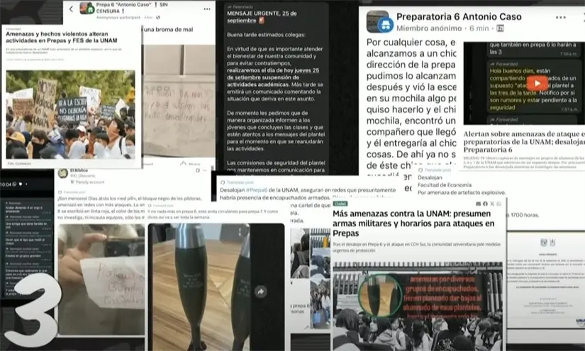 Amenazas falsas sobre la UNAM. Imagen. Mañanera del Pueblo.