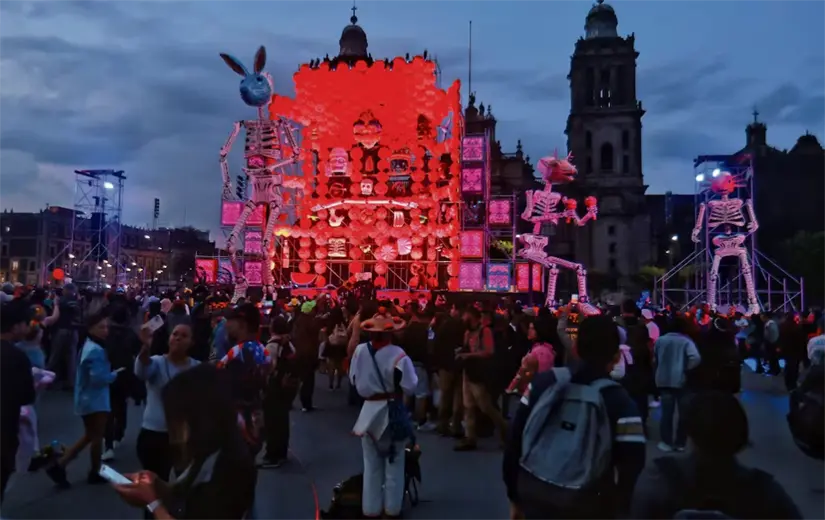 Ofrenda Monumental en el Zócalo de CDMX. Foto: cortesía.