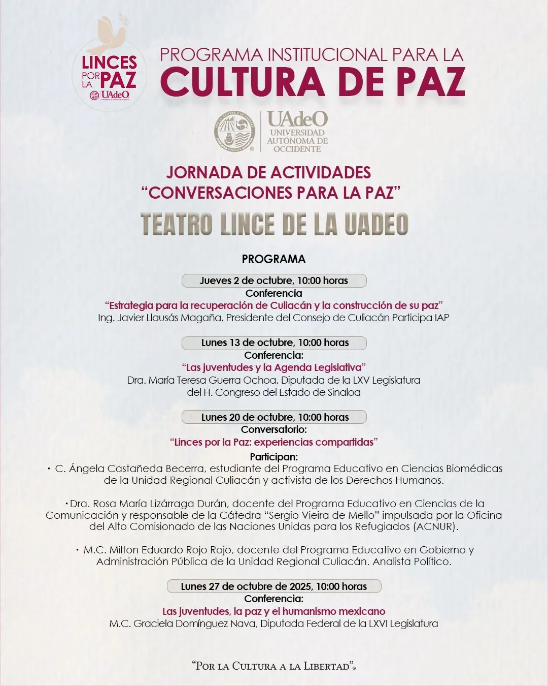 Próximas actividades en la Jornada universitaria